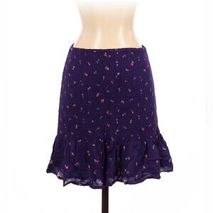 Urban Outfitters smocked or shirred bodycon ruffle mini skirt, size xs